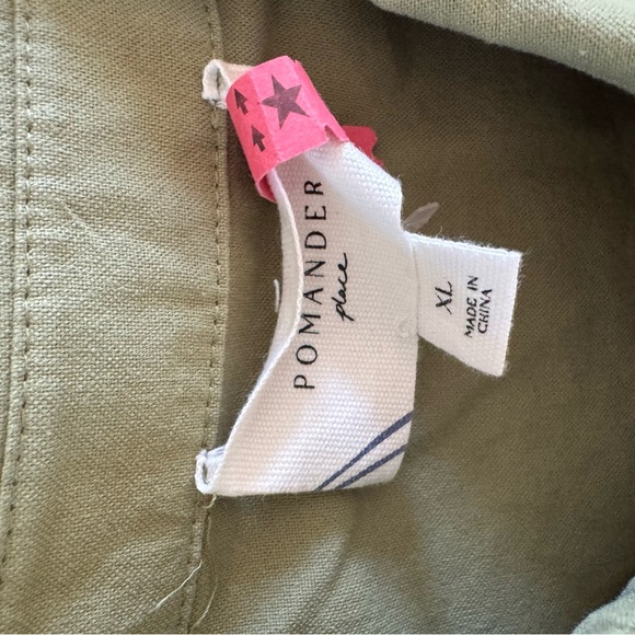 Pomander Place Olive Green Dress with White Trim - Picture 4 of 5